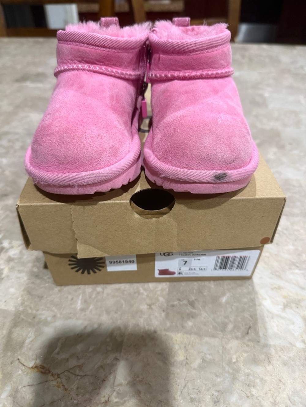 UGG Toddler Suede Boots in Bright Pink